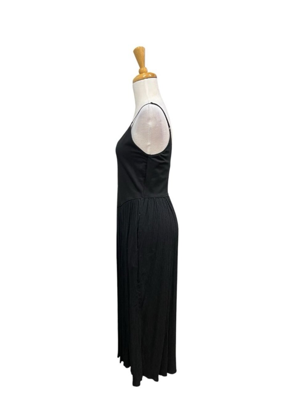 Aerie At The Barre Midi Dress Spaghetti Straps Size M Medium Black - Picture 3 of 7